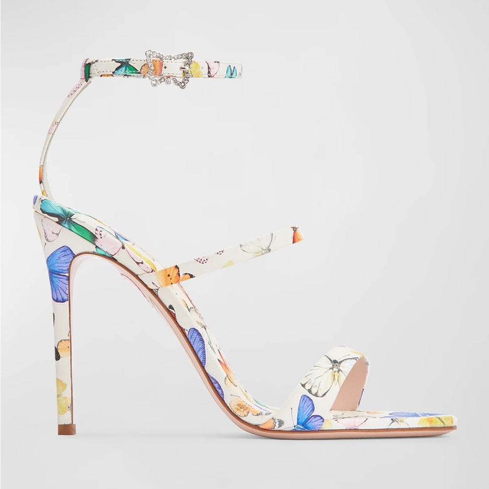 Sophia Webster Rosalind Butterfly-print Leather Stiletto Sandals - sz 39